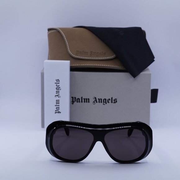 Palm Angels PERI103 ELFIN 1007 Aviator Sunglasses - Black/Dark Grey - Picture 2 of 9